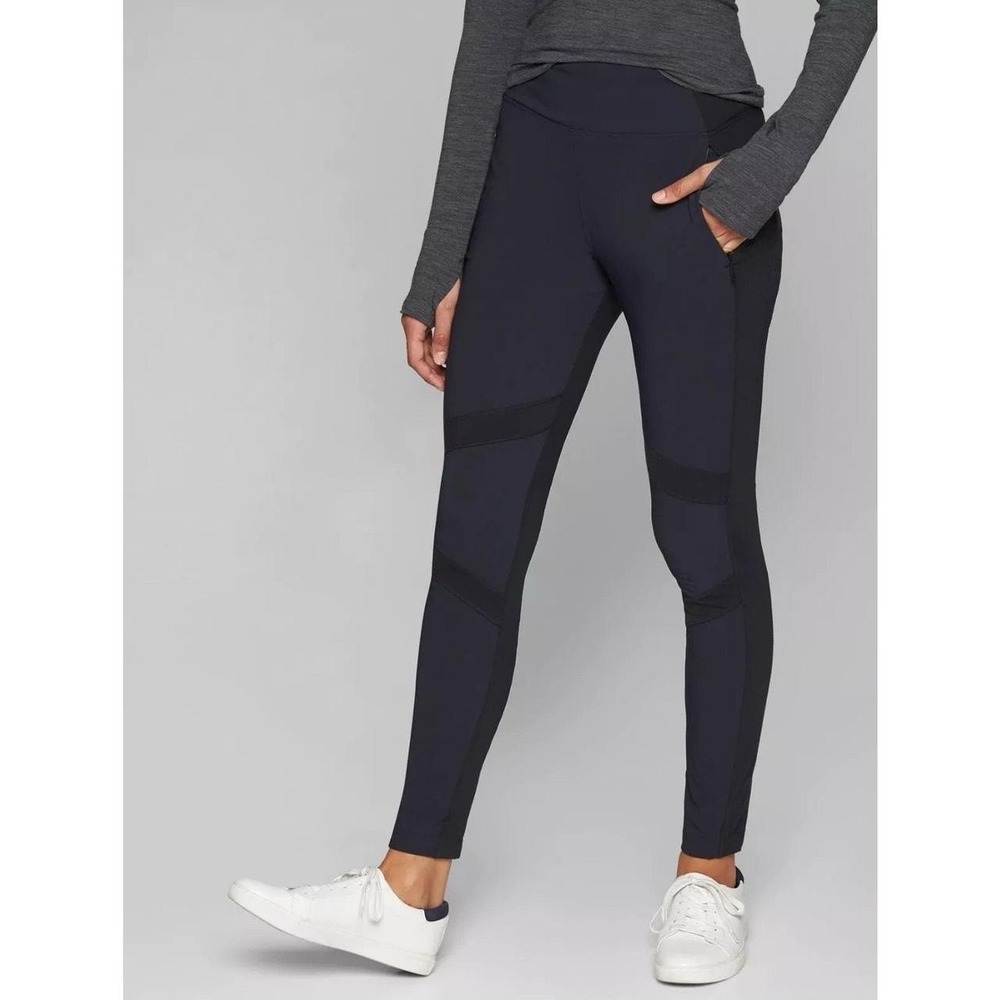 Athleta Highline Hybrid‎ Summiter Tight Black Leggings Women Size 8 Activewear